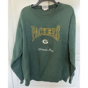Green Bay Packers Crewneck Mens L Green Sweater Pullover NFL